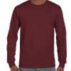Maroon Gildan ULTRA COTTON™ ADULT LONG SLEEVE T-SHIRT Pólók/T-Shirt