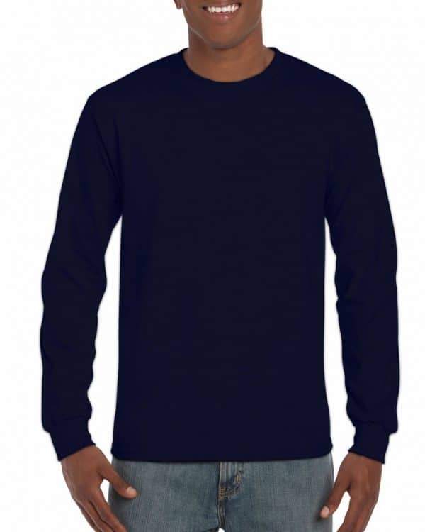 Navy Gildan ULTRA COTTON™ ADULT LONG SLEEVE T-SHIRT Pólók/T-Shirt
