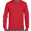 Red Gildan ULTRA COTTON™ ADULT LONG SLEEVE T-SHIRT Pólók/T-Shirt