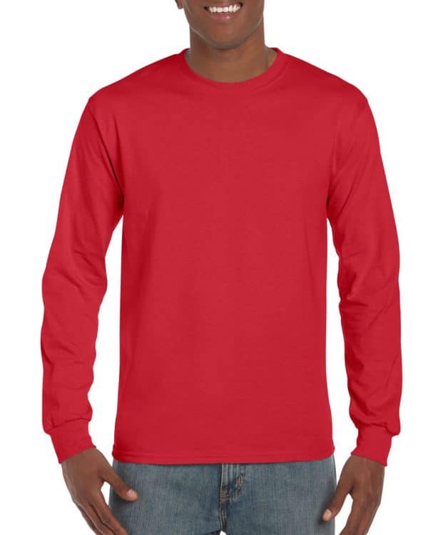Red Gildan ULTRA COTTON™ ADULT LONG SLEEVE T-SHIRT Pólók/T-Shirt