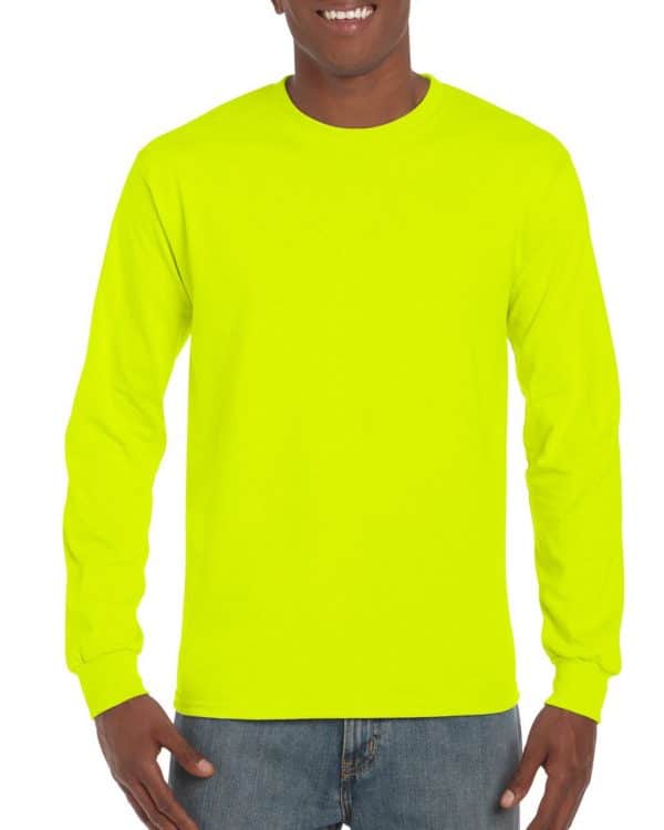 Safety Green Gildan ULTRA COTTON™ ADULT LONG SLEEVE T-SHIRT Pólók/T-Shirt