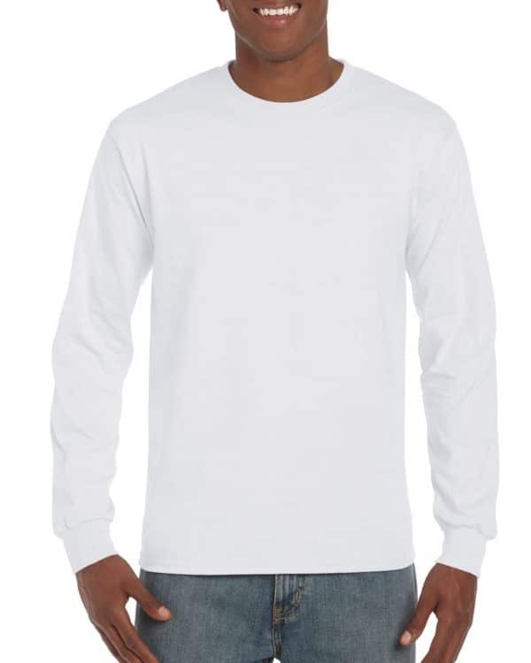 White Gildan ULTRA COTTON™ ADULT LONG SLEEVE T-SHIRT Pólók/T-Shirt