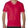 Red Gildan PREMIUM COTTON® ADULT V-NECK T-SHIRT Pólók/T-Shirt