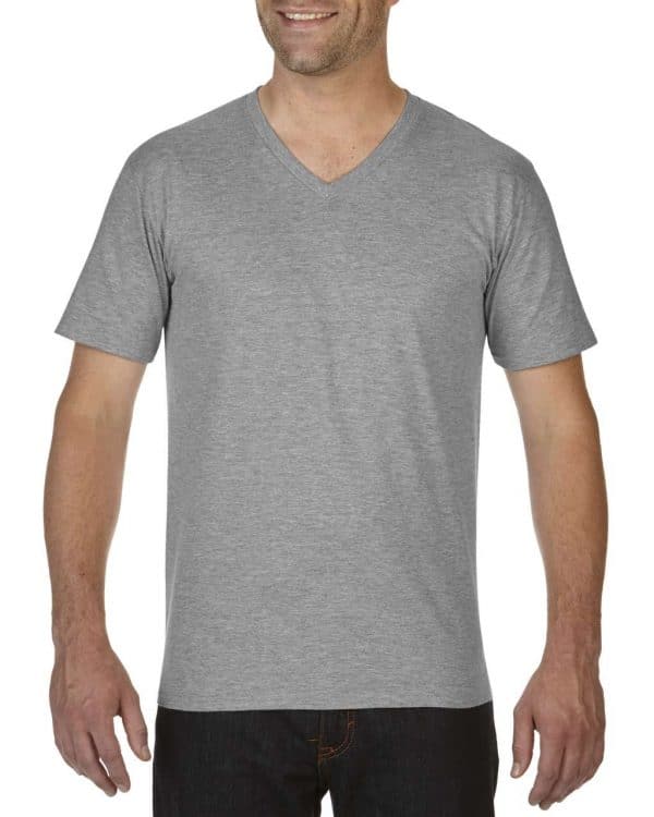 RS Sport Grey Gildan PREMIUM COTTON® ADULT V-NECK T-SHIRT Pólók/T-Shirt