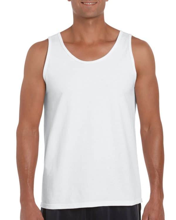 White Gildan SOFTSTYLE® ADULT TANK TOP Pólók/T-Shirt