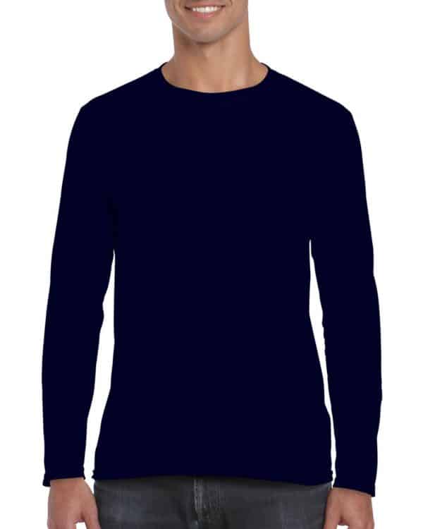 Navy Gildan SOFTSTYLE® ADULT LONG SLEEVE T-SHIRT Pólók/T-Shirt