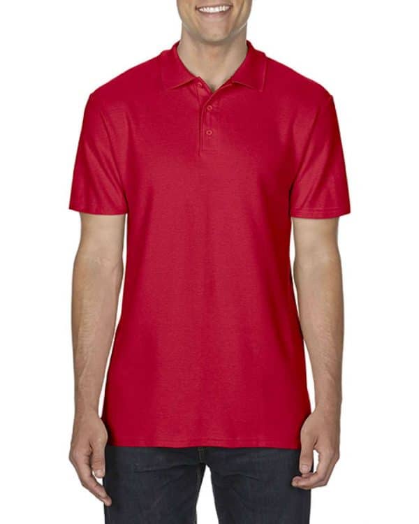 Red Gildan SOFTSTYLE® ADULT DOUBLE PIQUÉ POLO Galléros pólók