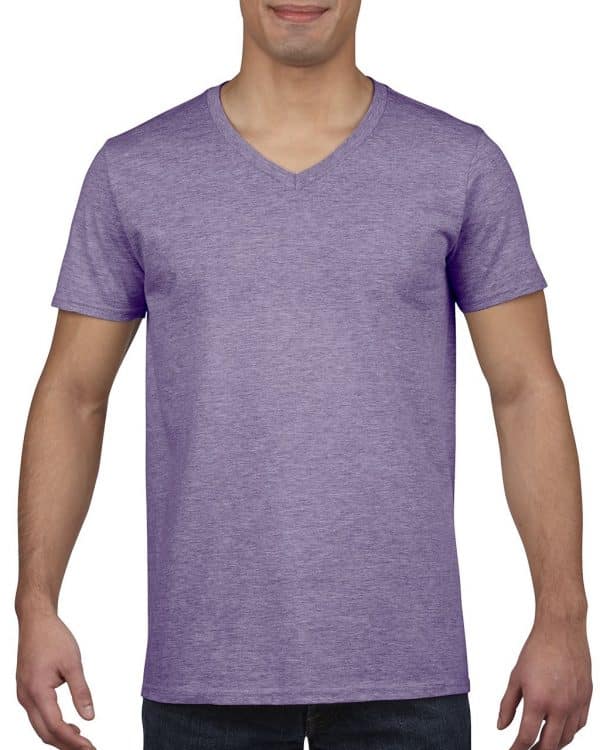 Heather Purple Gildan SOFTSTYLE® ADULT V-NECK T-SHIRT Pólók/T-Shirt