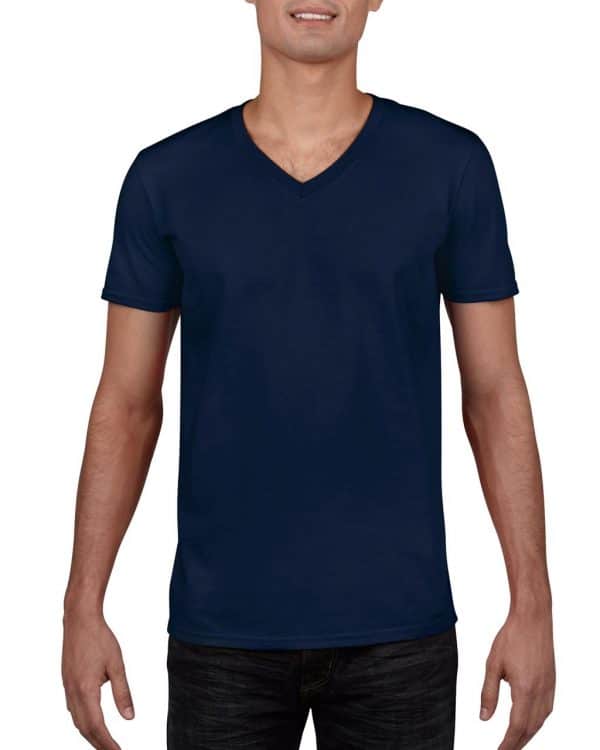 Navy Gildan SOFTSTYLE® ADULT V-NECK T-SHIRT Pólók/T-Shirt