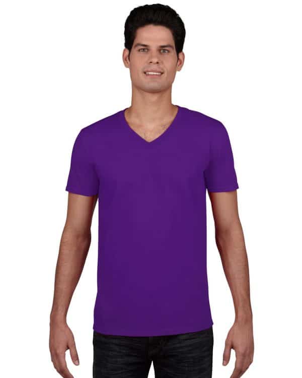 Purple Gildan SOFTSTYLE® ADULT V-NECK T-SHIRT Pólók/T-Shirt