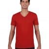 Red Gildan SOFTSTYLE® ADULT V-NECK T-SHIRT Pólók/T-Shirt