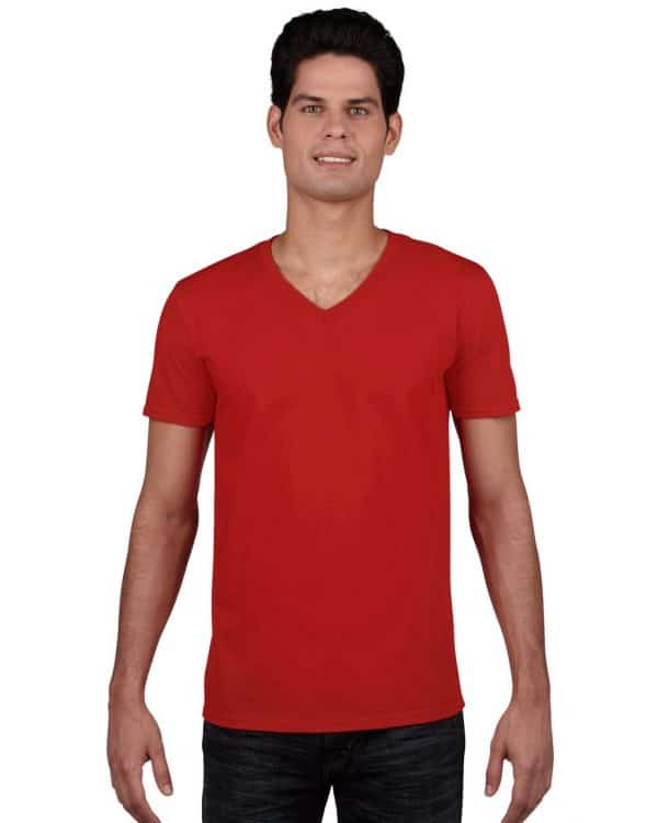Red Gildan SOFTSTYLE® ADULT V-NECK T-SHIRT Pólók/T-Shirt