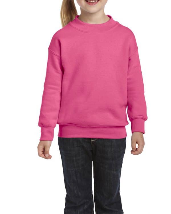 Safety Pink Gildan HEAVY BLEND™ YOUTH CREWNECK SWEATSHIRT Gyermek ruházat
