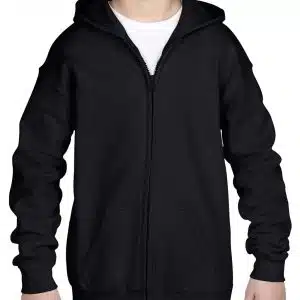 Black Gildan HEAVY BLEND™ YOUTH FULL ZIP HOODED SWEATSHIRT Gyermek ruházat