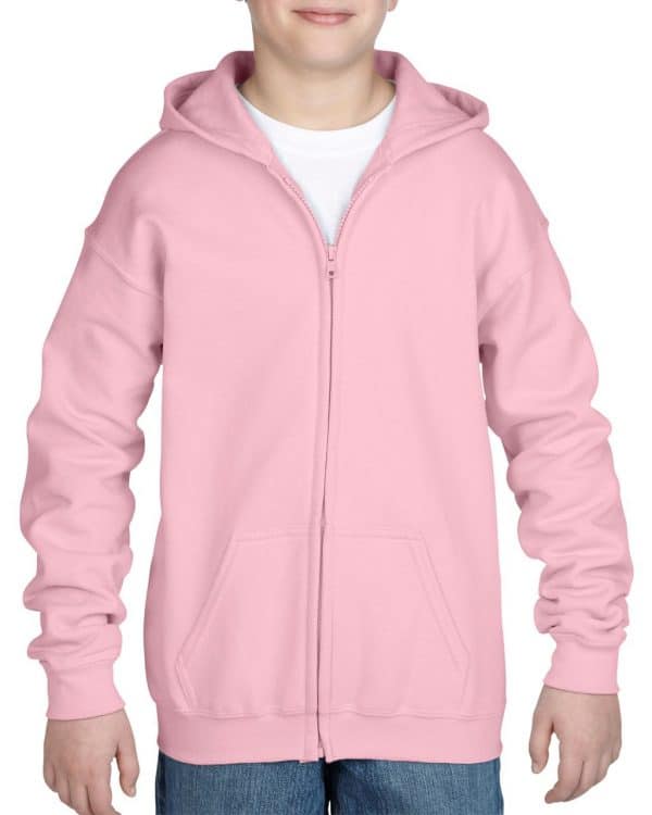 Light Pink Gildan HEAVY BLEND™ YOUTH FULL ZIP HOODED SWEATSHIRT Gyermek ruházat