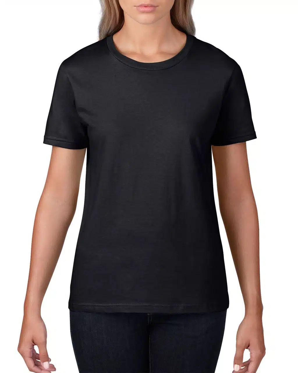 Black Gildan PREMIUM COTTON® LADIES' T-SHIRT Pólók/T-Shirt