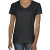 Black Gildan PREMIUM COTTON® LADIES' V-NECK T-SHIRT Pólók/T-Shirt