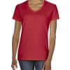 Red Gildan PREMIUM COTTON® LADIES' V-NECK T-SHIRT Pólók/T-Shirt