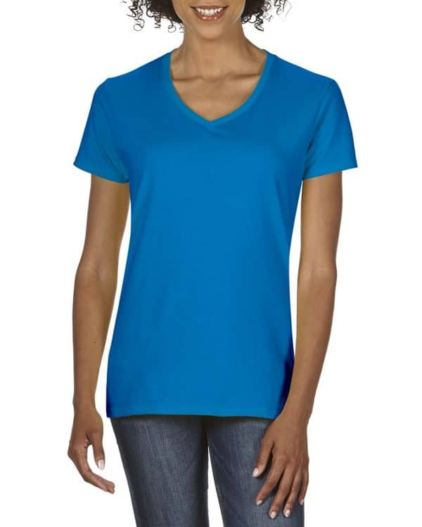 Sapphire Gildan PREMIUM COTTON® LADIES' V-NECK T-SHIRT Pólók/T-Shirt