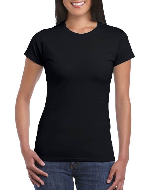 Black Gildan SOFTSTYLE® LADIES' T-SHIRT Pólók/T-Shirt