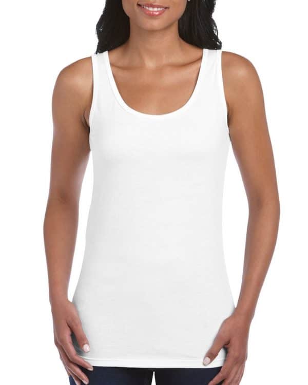 White Gildan SOFTSTYLE® LADIES' TANK TOP Pólók/T-Shirt