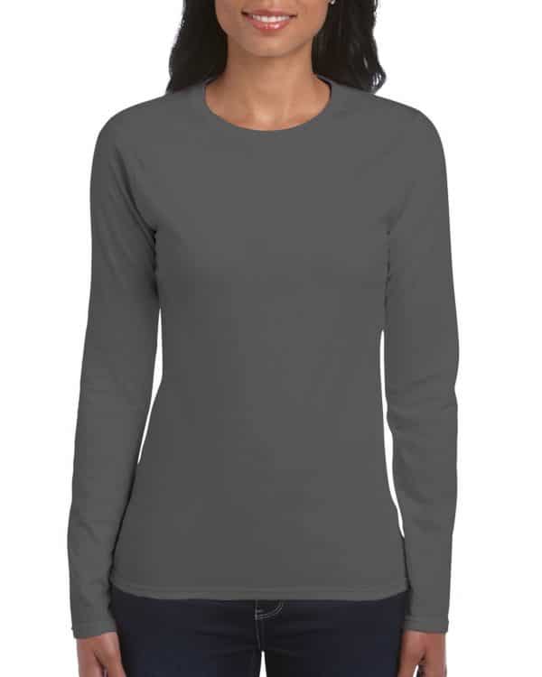 Charcoal Gildan SOFTSTYLE® LADIES' LONG SLEEVE T-SHIRT Pólók/T-Shirt