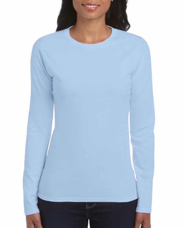 Light Blue Gildan SOFTSTYLE® LADIES' LONG SLEEVE T-SHIRT Pólók/T-Shirt