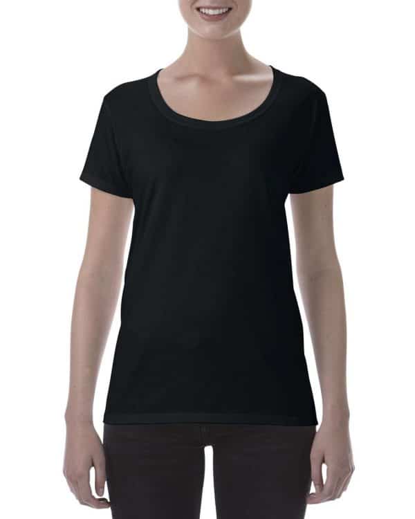 Black Gildan SOFTSTYLE® LADIES' DEEP SCOOP T-SHIRT Pólók/T-Shirt