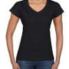 Black Gildan SOFTSTYLE® LADIES' V-NECK T-SHIRT Pólók/T-Shirt