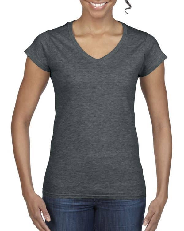 Dark Heather Gildan SOFTSTYLE® LADIES' V-NECK T-SHIRT Pólók/T-Shirt