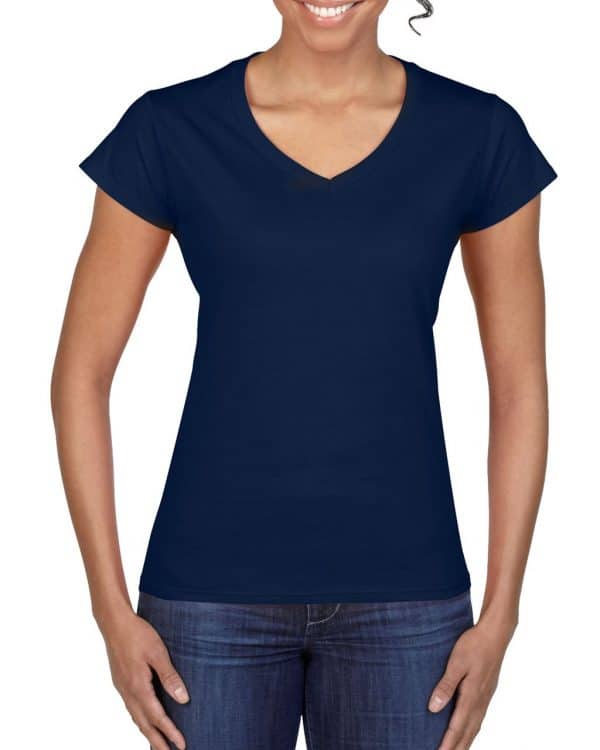 Navy Gildan SOFTSTYLE® LADIES' V-NECK T-SHIRT Pólók/T-Shirt