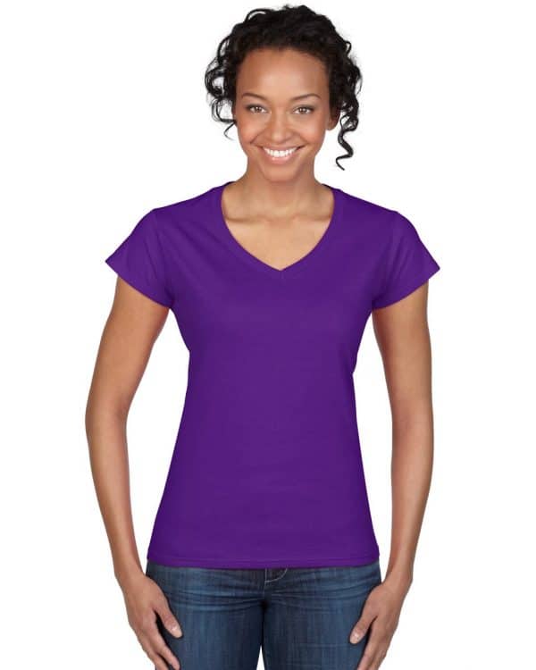 Purple Gildan SOFTSTYLE® LADIES' V-NECK T-SHIRT Pólók/T-Shirt