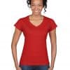 Red Gildan SOFTSTYLE® LADIES' V-NECK T-SHIRT Pólók/T-Shirt