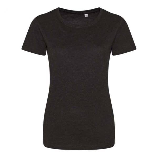 Heather Black Just Ts GIRLIE TRI-BLEND T Pólók/T-Shirt