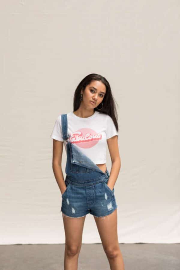 Just Ts GIRLIE TRI-BLEND CROPPED T Pólók/T-Shirt