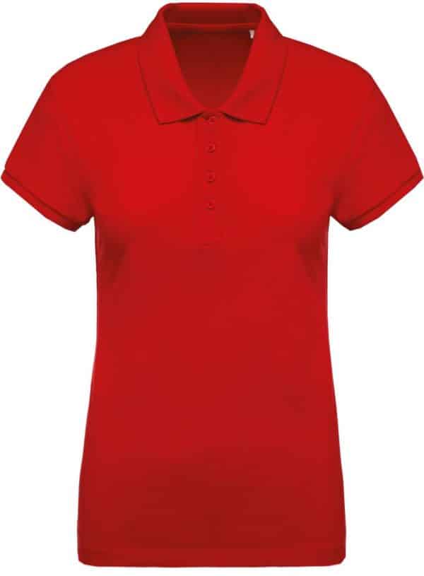Red Kariban LADIES’ ORGANIC PIQUÉ SHORT SLEEVE POLO SHIRT Galléros pólók