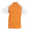 Orange/White Kariban BASEBALL - SHORT-SLEEVED POLO SHIRT Galléros pólók
