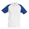 White/Royal Blue Kariban BASEBALL - SHORT-SLEEVED POLO SHIRT Galléros pólók
