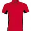 Red/Black Kariban FLAG - SHORT-SLEEVED TWO-TONE POLO SHIRT Galléros pólók