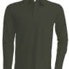 Dark Khaki Kariban MEN'S LONG-SLEEVED POLO SHIRT Galléros pólók