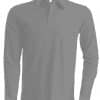 Oxford Grey Kariban MEN'S LONG-SLEEVED POLO SHIRT Galléros pólók