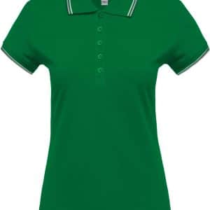 Kelly Green/Light Grey/White Kariban LADIES' SHORT-SLEEVED POLO SHIRT Galléros pólók