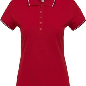 Red/Navy/White Kariban LADIES' SHORT-SLEEVED POLO SHIRT Galléros pólók