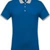 Light Royal Blue/Oxford Grey Kariban MEN'S TWO-TONE PIQUÉ POLO SHIRT Galléros pólók