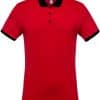 Red/Black Kariban MEN'S TWO-TONE PIQUÉ POLO SHIRT Galléros pólók