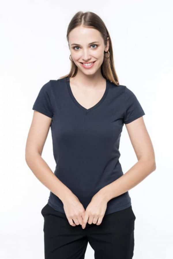 Kariban LADIES' SUPIMA® V-NECK SHORT SLEEVE T-SHIRT Pólók/T-Shirt