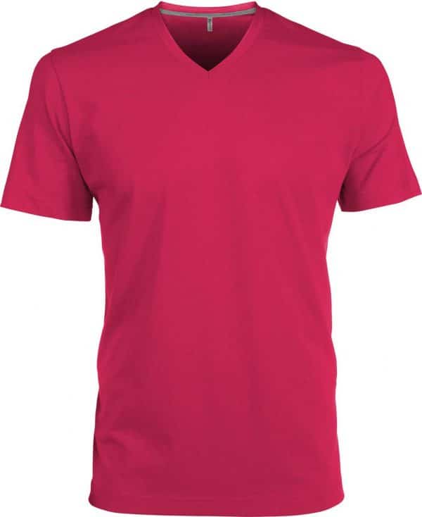 Fuchsia Kariban MEN'S SHORT SLEEVE V-NECK T-SHIRT Pólók/T-Shirt
