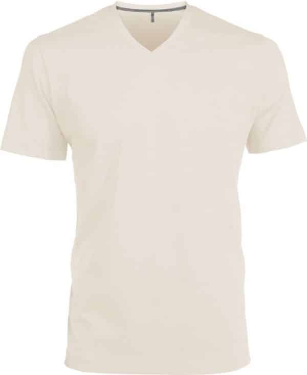 Light Sand Kariban MEN'S SHORT SLEEVE V-NECK T-SHIRT Pólók/T-Shirt