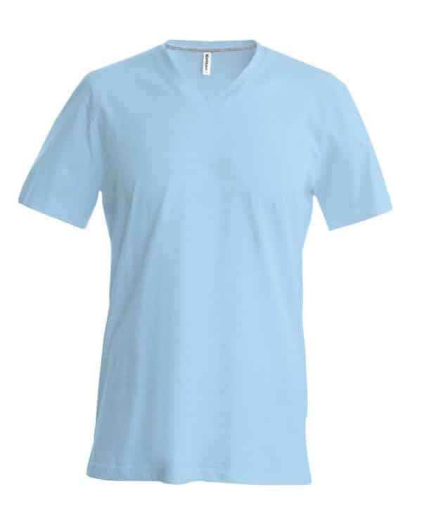 Sky Blue Kariban MEN'S SHORT SLEEVE V-NECK T-SHIRT Pólók/T-Shirt