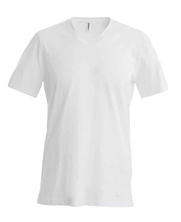 White Kariban MEN'S SHORT SLEEVE V-NECK T-SHIRT Pólók/T-Shirt